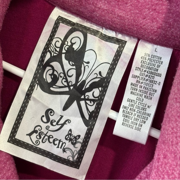 Self Esteem Purple Cotton Blend Trench Style Jacket Sweatshirt Size Large - Picture 10 of 10